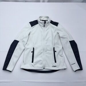L.L. Bean Polartec‎ Wind Pro Fleece Jacket Womens XS Full Zip Mock Neck White